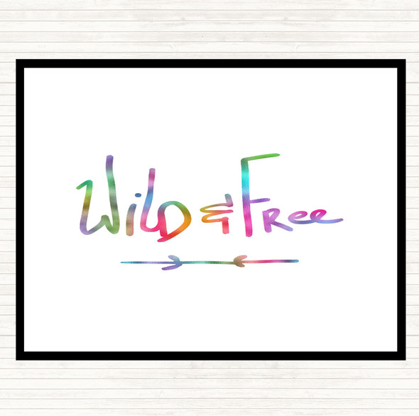 Wild & Free Rainbow Quote Mouse Mat Pad
