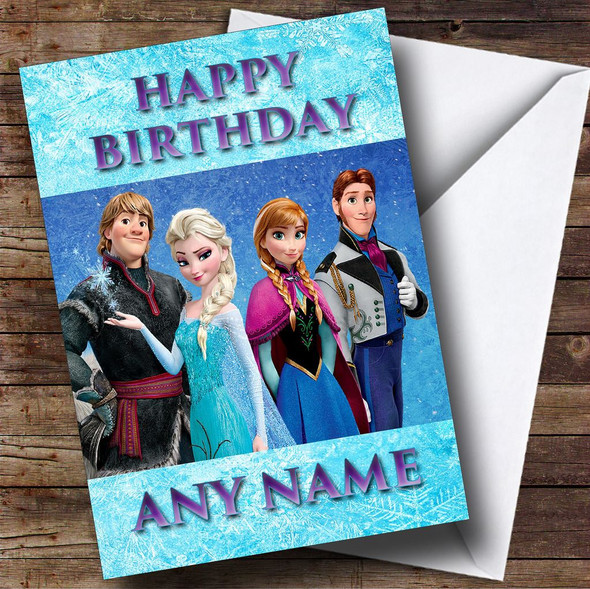 Hans Kristoff Anna & Elsa Frozen Personalised Birthday Card