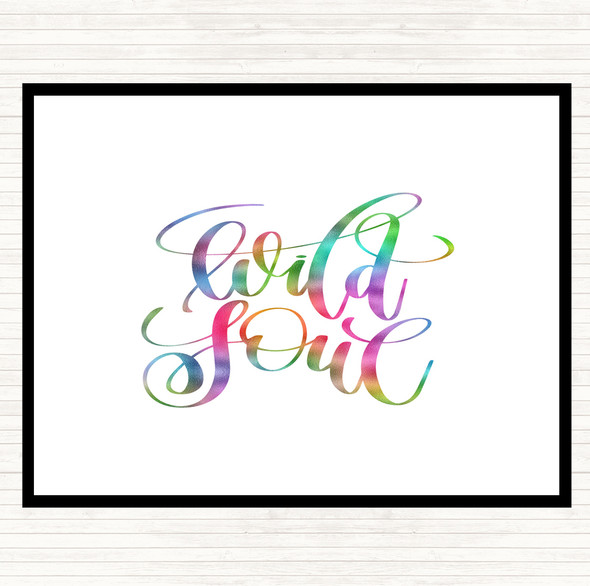 Wild Soul Rainbow Quote Mouse Mat Pad