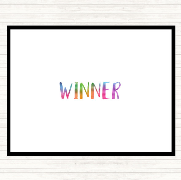 Win Rainbow Quote Dinner Table Placemat