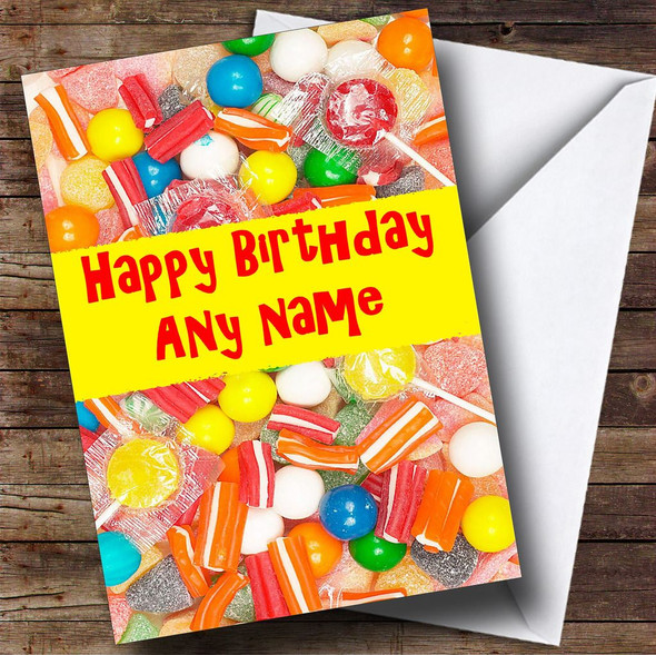 Sweets Personalised Birthday Card