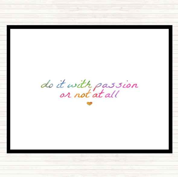 With Passion Rainbow Quote Mouse Mat Pad