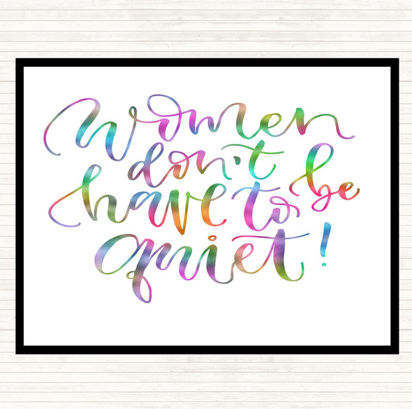 Women Quiet Rainbow Quote Mouse Mat Pad