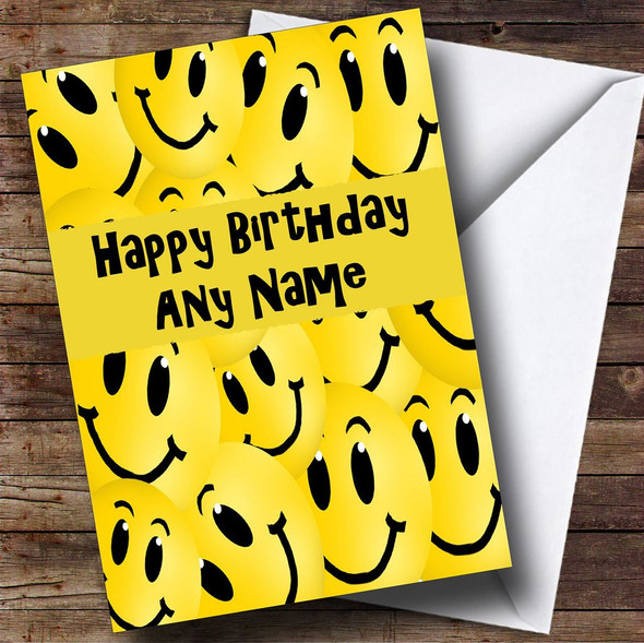 Smiley Faces Personalised Birthday Card