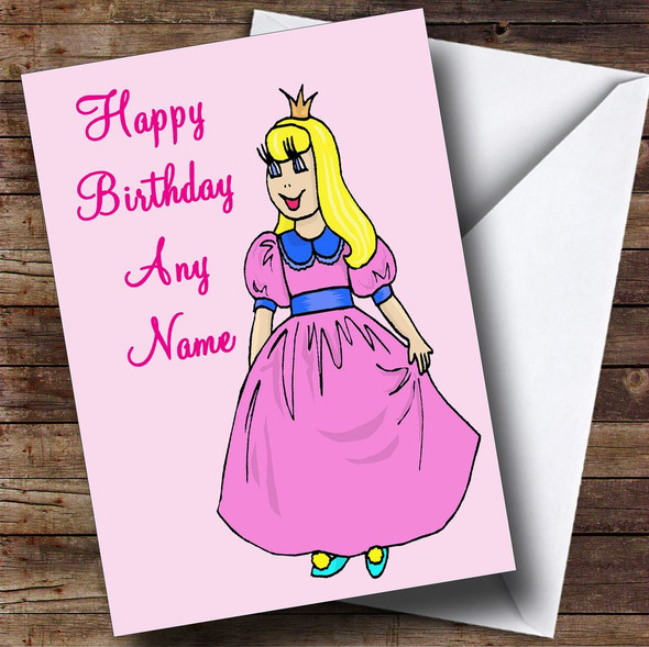 Pink Princess Personalised Birthday Card
