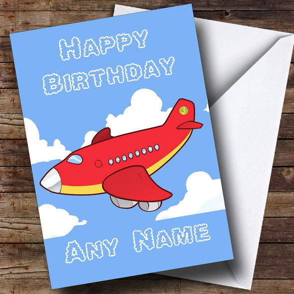 Kids Plane Personalised Birthday Card