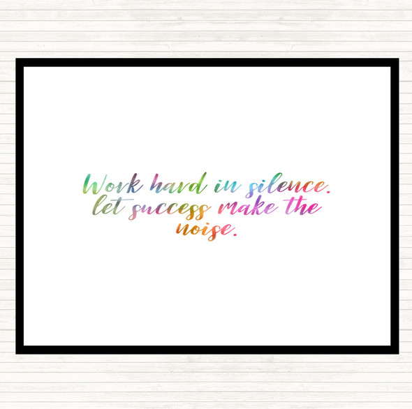 Work Hard Rainbow Quote Dinner Table Placemat