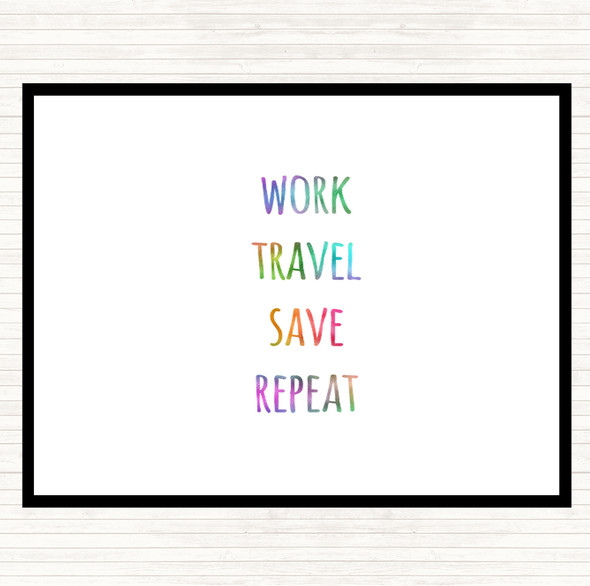 Work Travel Rainbow Quote Dinner Table Placemat