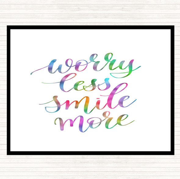 Worry Less Rainbow Quote Mouse Mat Pad