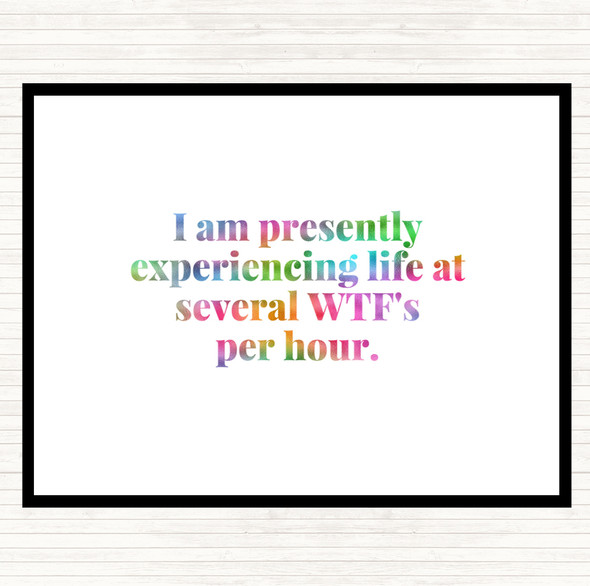 Wtf'S Per Hour Rainbow Quote Dinner Table Placemat