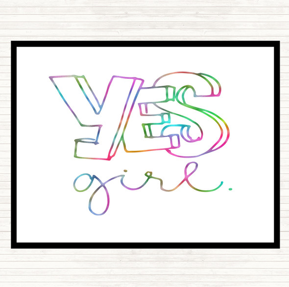 Yes Girl Rainbow Quote Mouse Mat Pad