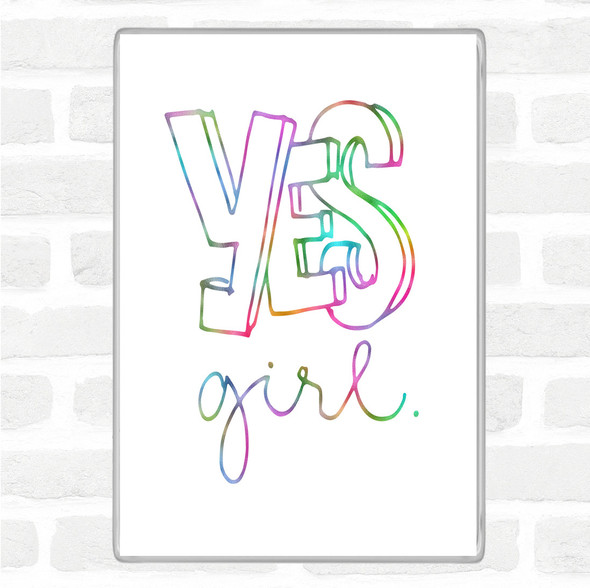 Yes Girl Rainbow Quote Jumbo Fridge Magnet