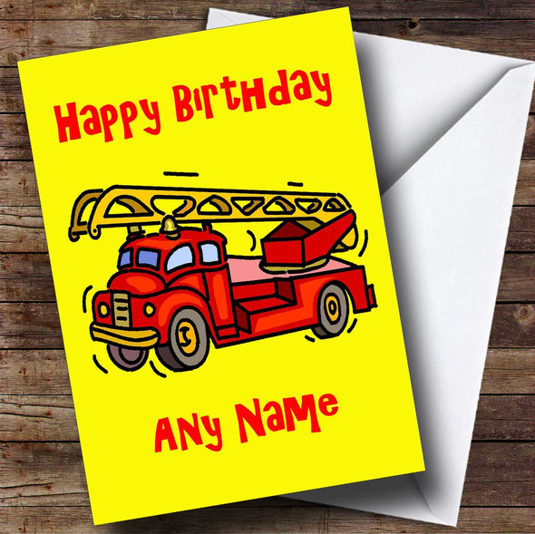 Fire Engine Personalised Birthday Card