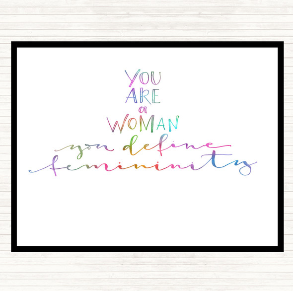 You Are A Woman Rainbow Quote Mouse Mat Pad
