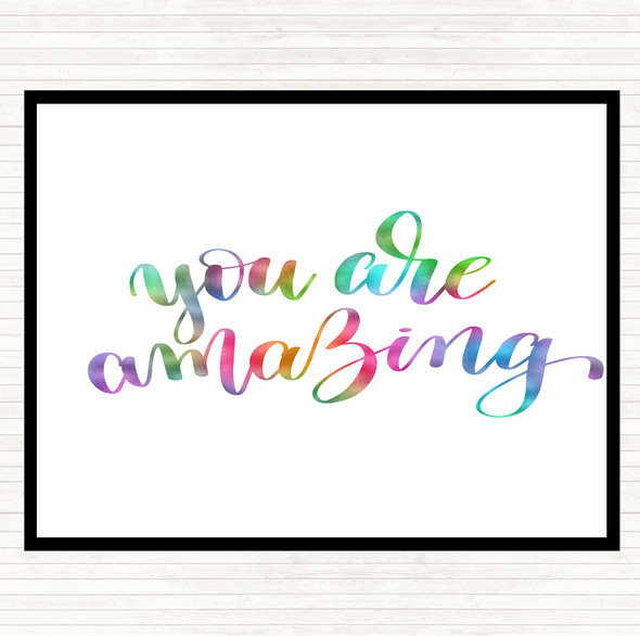 You Are Amazing Swirl Rainbow Quote Mouse Mat Pad