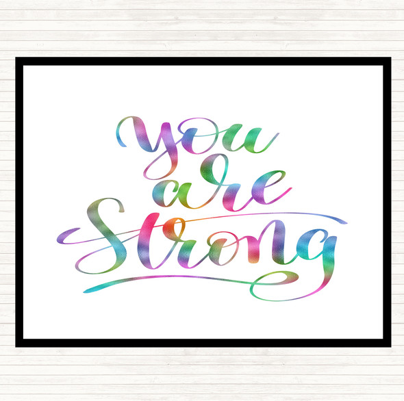 You Are Strong Rainbow Quote Mouse Mat Pad
