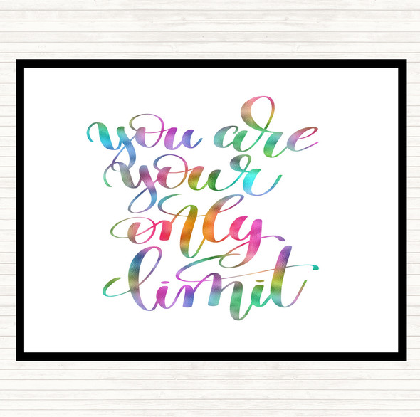 You Are Your Only Limit Swirl Rainbow Quote Dinner Table Placemat