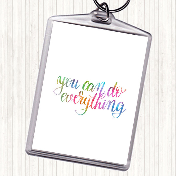 You Can Do Everything Rainbow Quote Bag Tag Keychain Keyring