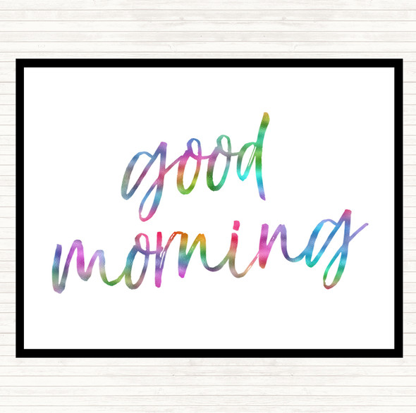 Big Good Morning Rainbow Quote Mouse Mat Pad