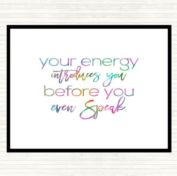 Your Energy Rainbow Quote Mouse Mat Pad