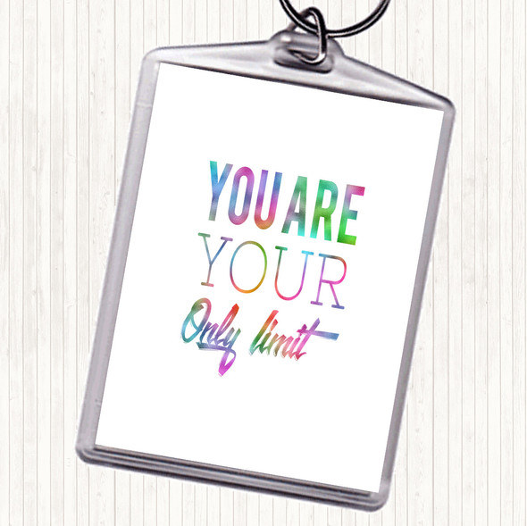 Your Only Limit Rainbow Quote Bag Tag Keychain Keyring