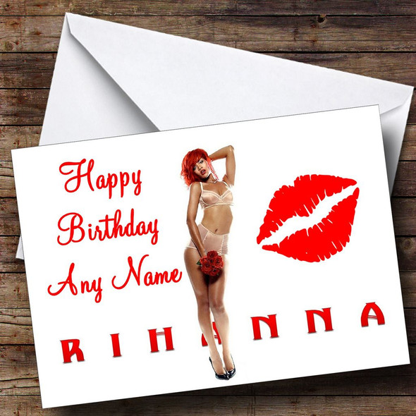 Rihanna In Underwear Personalised Birthday Card