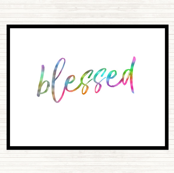 Blessed Rainbow Quote Mouse Mat Pad