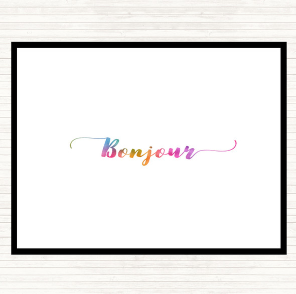Bonjour Rainbow Quote Dinner Table Placemat