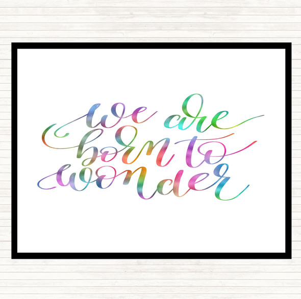 Born To Wonder Rainbow Quote Dinner Table Placemat