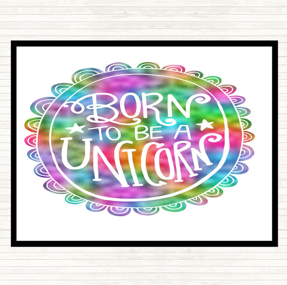 Born-To-Be-Unicorn Rainbow Quote Dinner Table Placemat