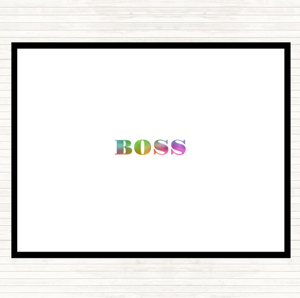 Boss Small Rainbow Quote Mouse Mat Pad