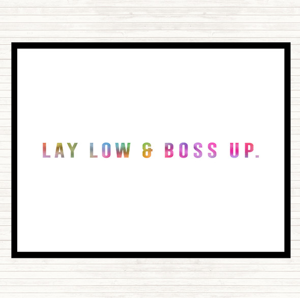 Boss Up Rainbow Quote Mouse Mat Pad