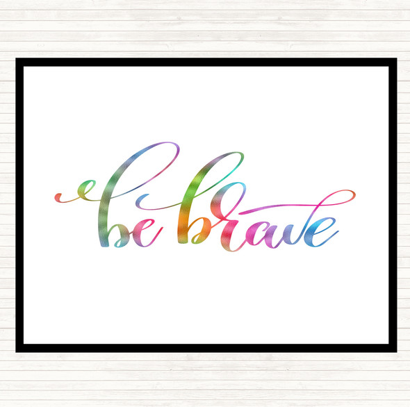 Brave Rainbow Quote Mouse Mat Pad