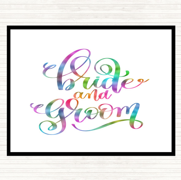 Bride & Groom Rainbow Quote Dinner Table Placemat