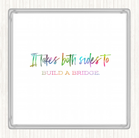 Build A Bridge Rainbow Quote Drinks Mat Coaster