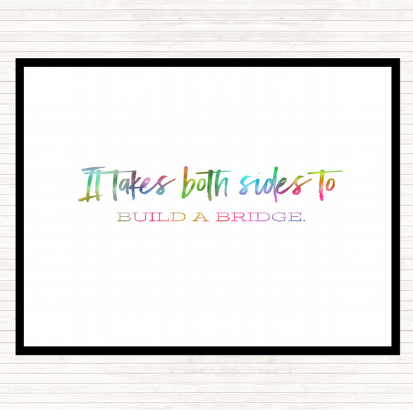 Build A Bridge Rainbow Quote Dinner Table Placemat