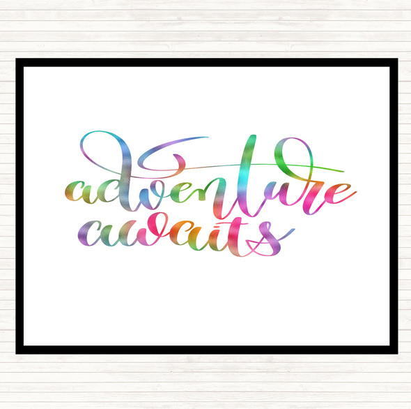 Adventure Awaits Rainbow Quote Mouse Mat Pad