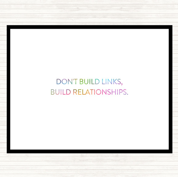 Build Relationships Rainbow Quote Dinner Table Placemat