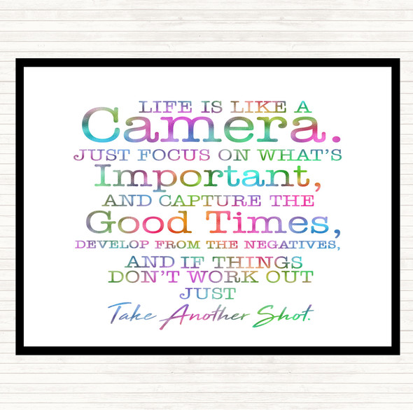 Camera Rainbow Quote Dinner Table Placemat