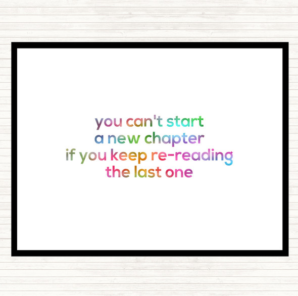 Cant Start A New Chapter Rainbow Quote Dinner Table Placemat