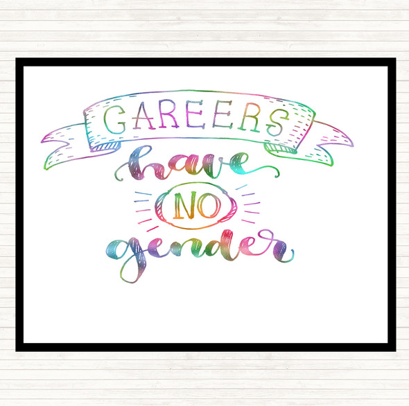 Careers No Gender Rainbow Quote Mouse Mat Pad