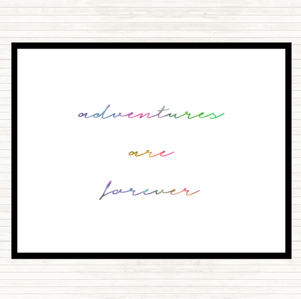 Adventures Are Forever Rainbow Quote Mouse Mat Pad