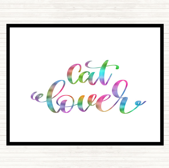 Cat Lover Rainbow Quote Mouse Mat Pad