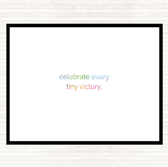 Celebrate Every Tiny Victory Rainbow Quote Mouse Mat Pad
