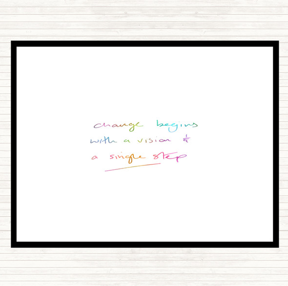 Change Simple Step Rainbow Quote Mouse Mat Pad