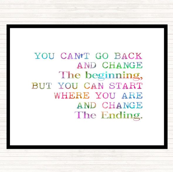 Change The End Rainbow Quote Dinner Table Placemat