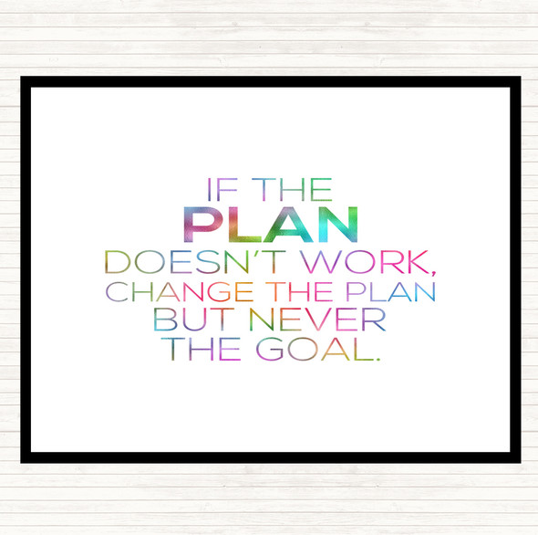 Change The Plan Rainbow Quote Dinner Table Placemat