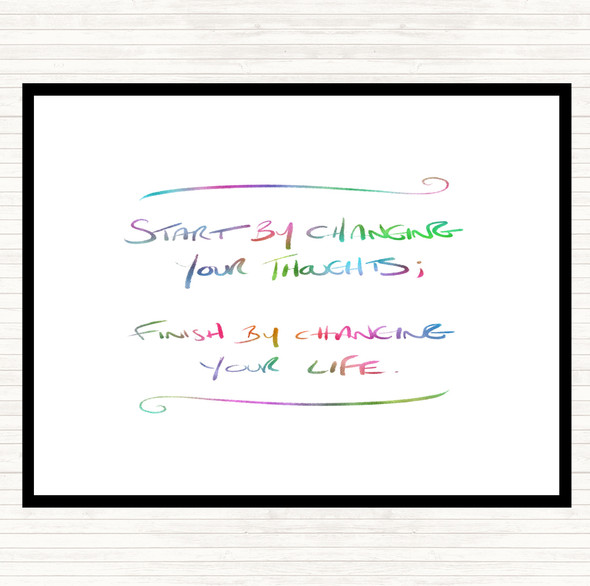 Change Thoughts Rainbow Quote Mouse Mat Pad