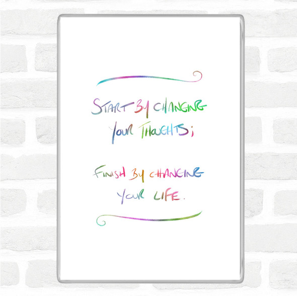 Change Thoughts Rainbow Quote Jumbo Fridge Magnet