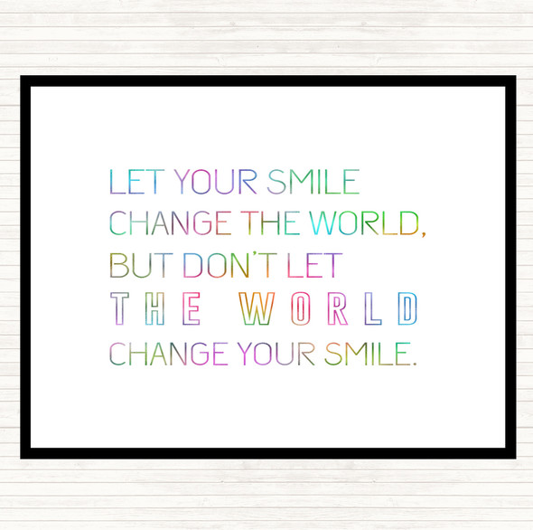 Change Your Smile Rainbow Quote Mouse Mat Pad
